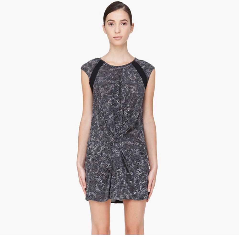 IRO 100% Silk 'Jane' Leopard Print Mini Dress